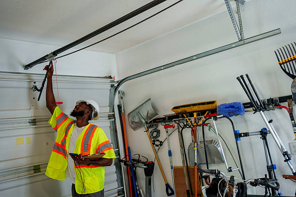 Professional Garage Door Panel Replacement technician working in Garner, NC